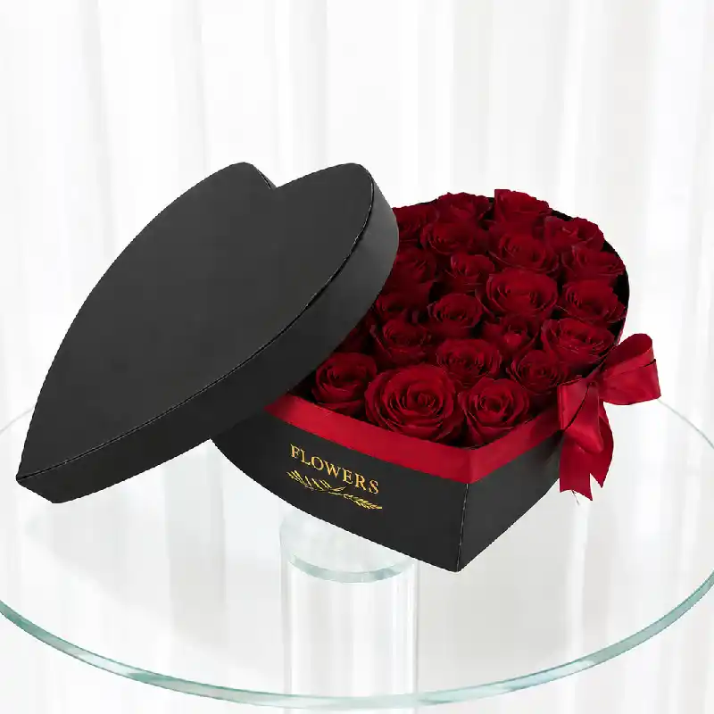 جعبه قلبی گل رز