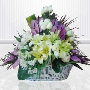 خرید سبد گل اینترنتی- سبد گل عروس گل ها