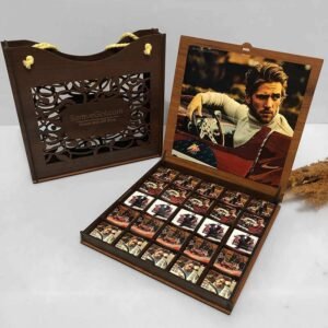 جعبه چوبی شکلات تصویری