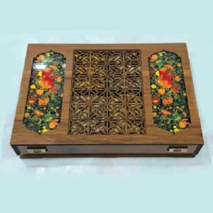 جعبه آجیل چوبی مخلوط ترنم