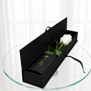 باکس رز سفید تک شاخه
