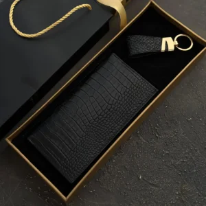 ست جاسوییچی و کیف پول چرم طبیعی